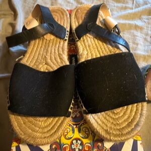 J. Crew Black Espadrille Shoes with Crisscross Straps